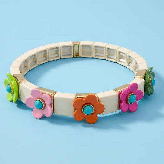 Poppy Flower Stretch Bracelet