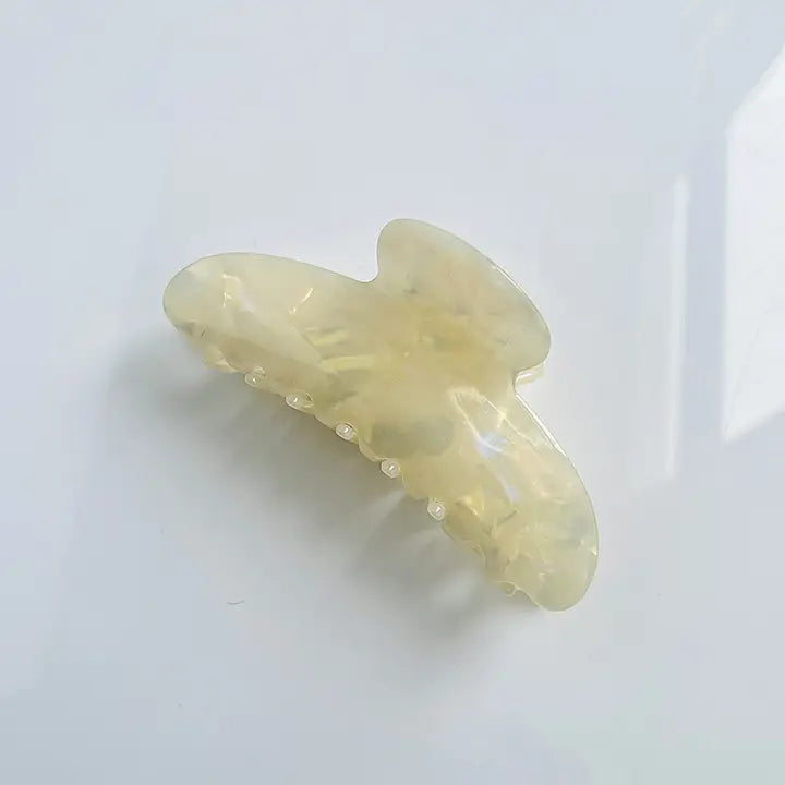 Glossy Marble Arc Acetate Hair Claw Clip
