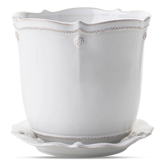 Lg White B&T Planter