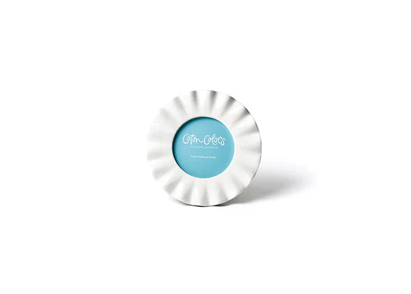 White Ruffle Round Frame