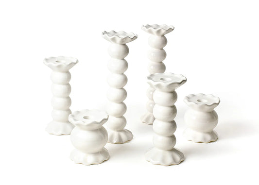 White Ruffle Candle Holder