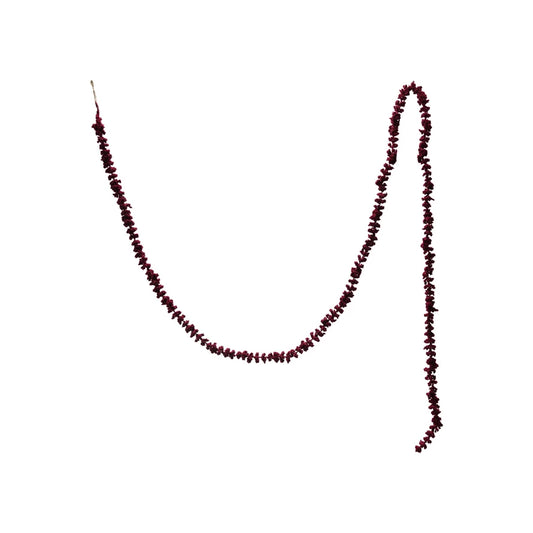 Burgundy Flocked Ball Garland