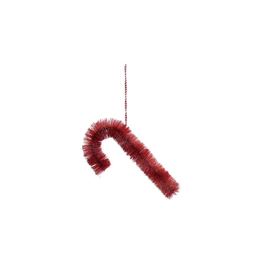 Sisal Bottle Brush Candy Cane Ornament