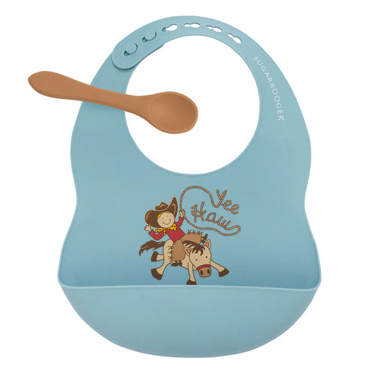 Yee Haw Silicone Bib & Spoon