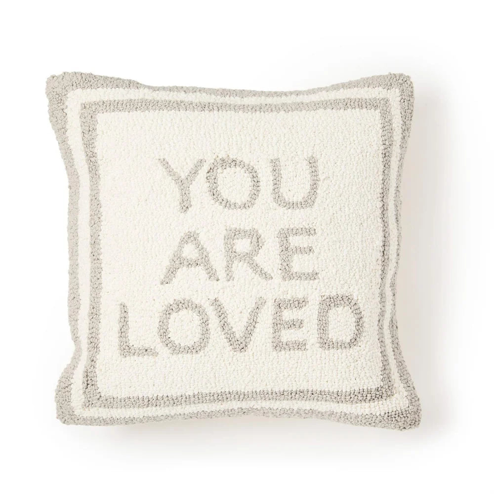 You are Loved Grey Square Pillow