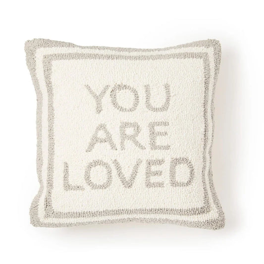 You are Loved Grey Square Pillow
